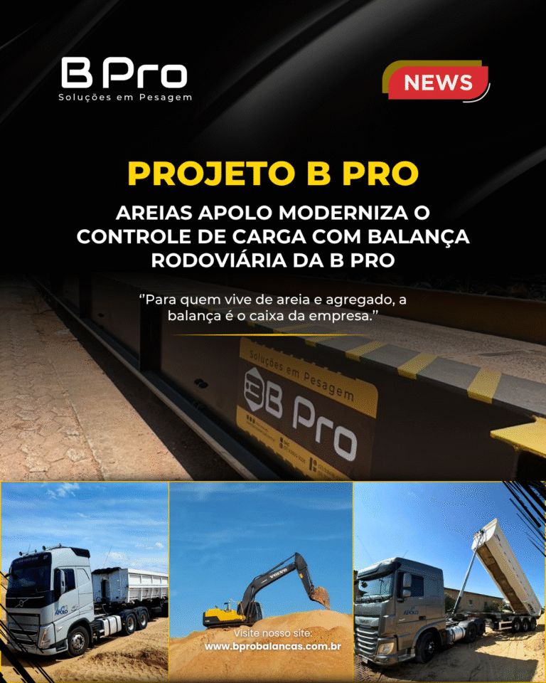 AREIAS APOLO MODERNIZA O CONTROLE DE CARGA COM BALANÇA RODOVIÁRIA DA B PRO